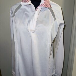 Ariat White equestrian show shirt and Pink Long Sleeve Women's